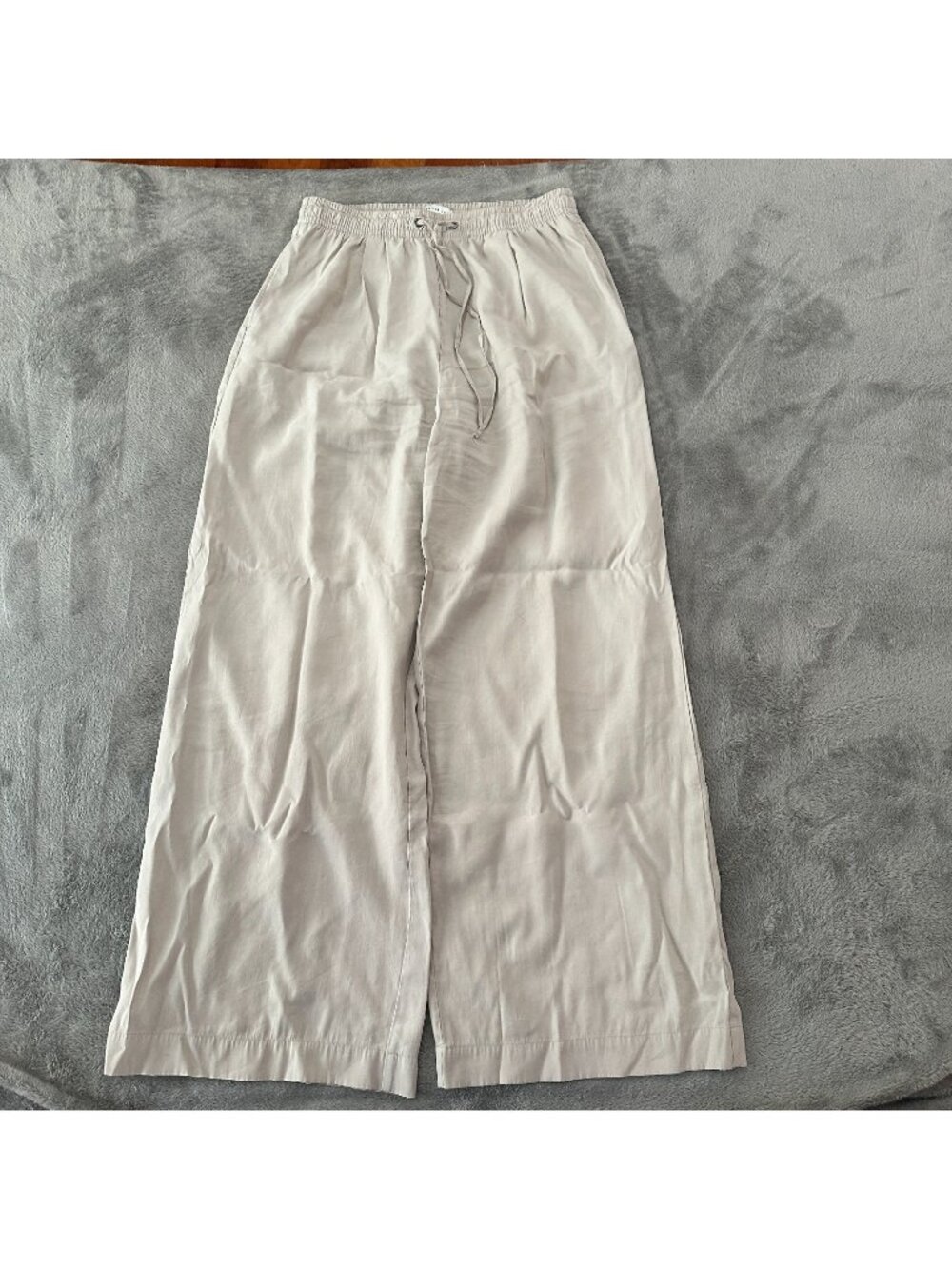 American Tall Pull On Wide Leg Pants Khaki Women's size Large Long